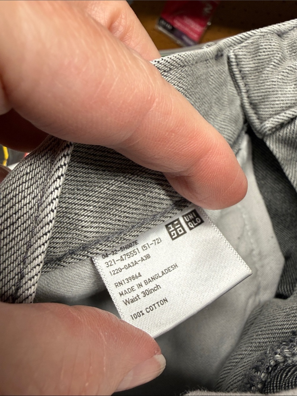 Uniqlo Gray Wide Leg Jeans 30 Waist Heavy Cotton Minimalist Denim - Picture 13 of 13